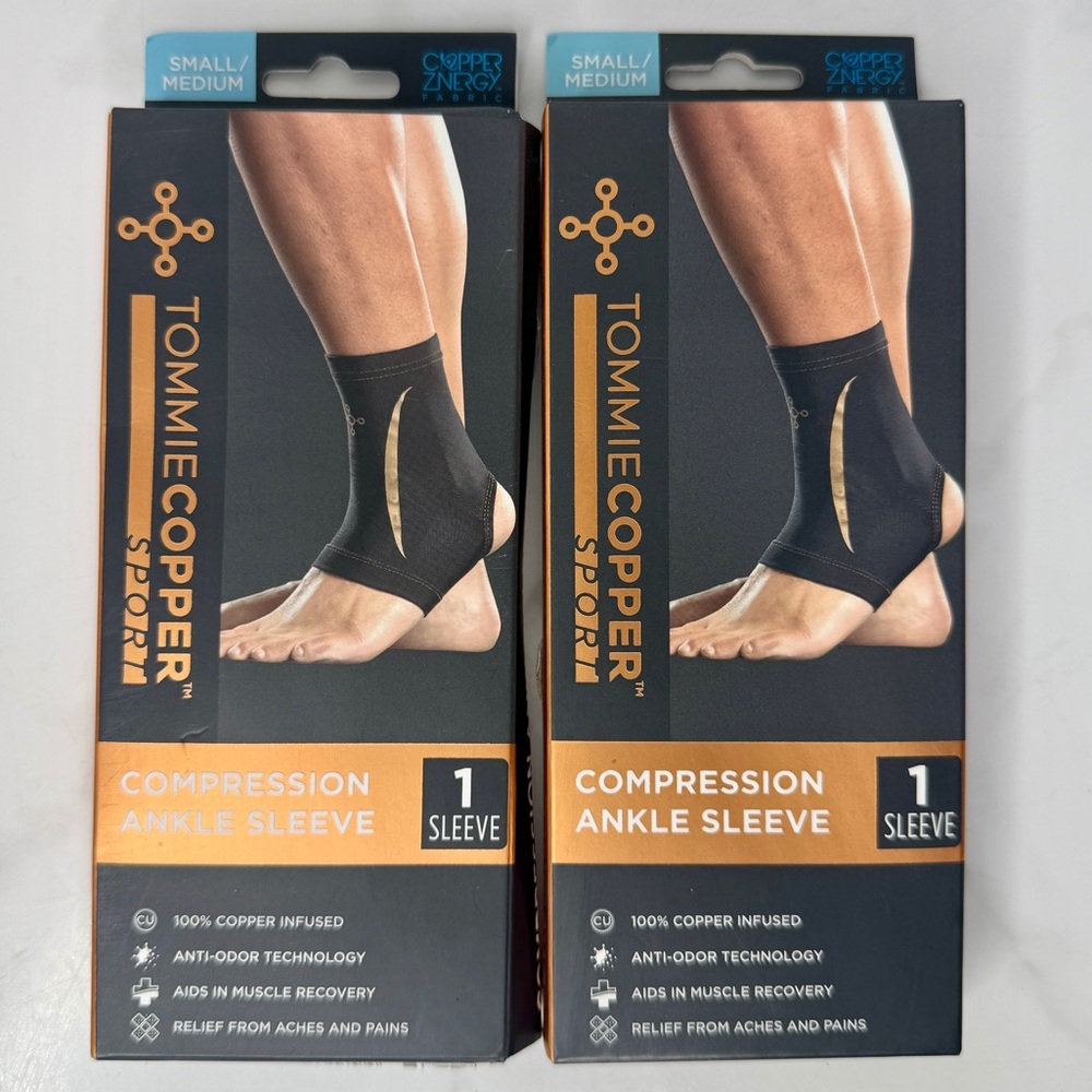 2 Tommie Copper Ankle Compression Sleeve Joint Ankle Pain Relief